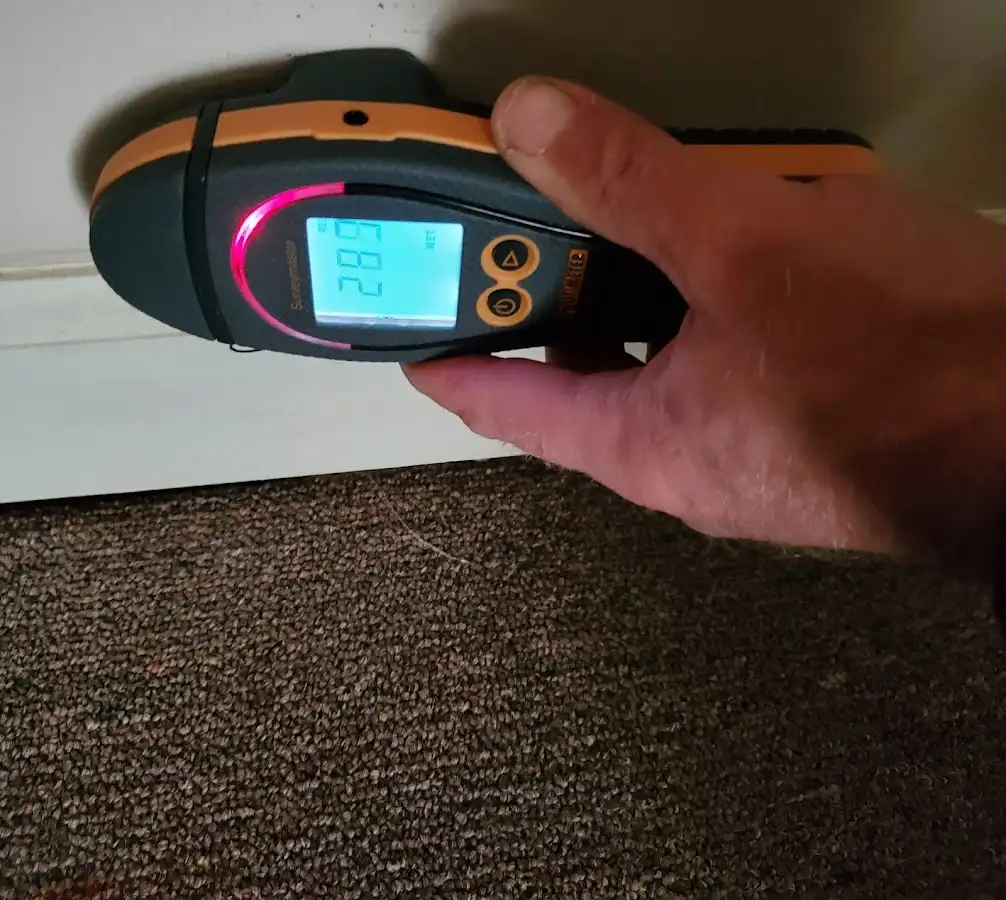 Moisture detection at baseboard during Sewage Cleanup & Sanitation in Kennesaw